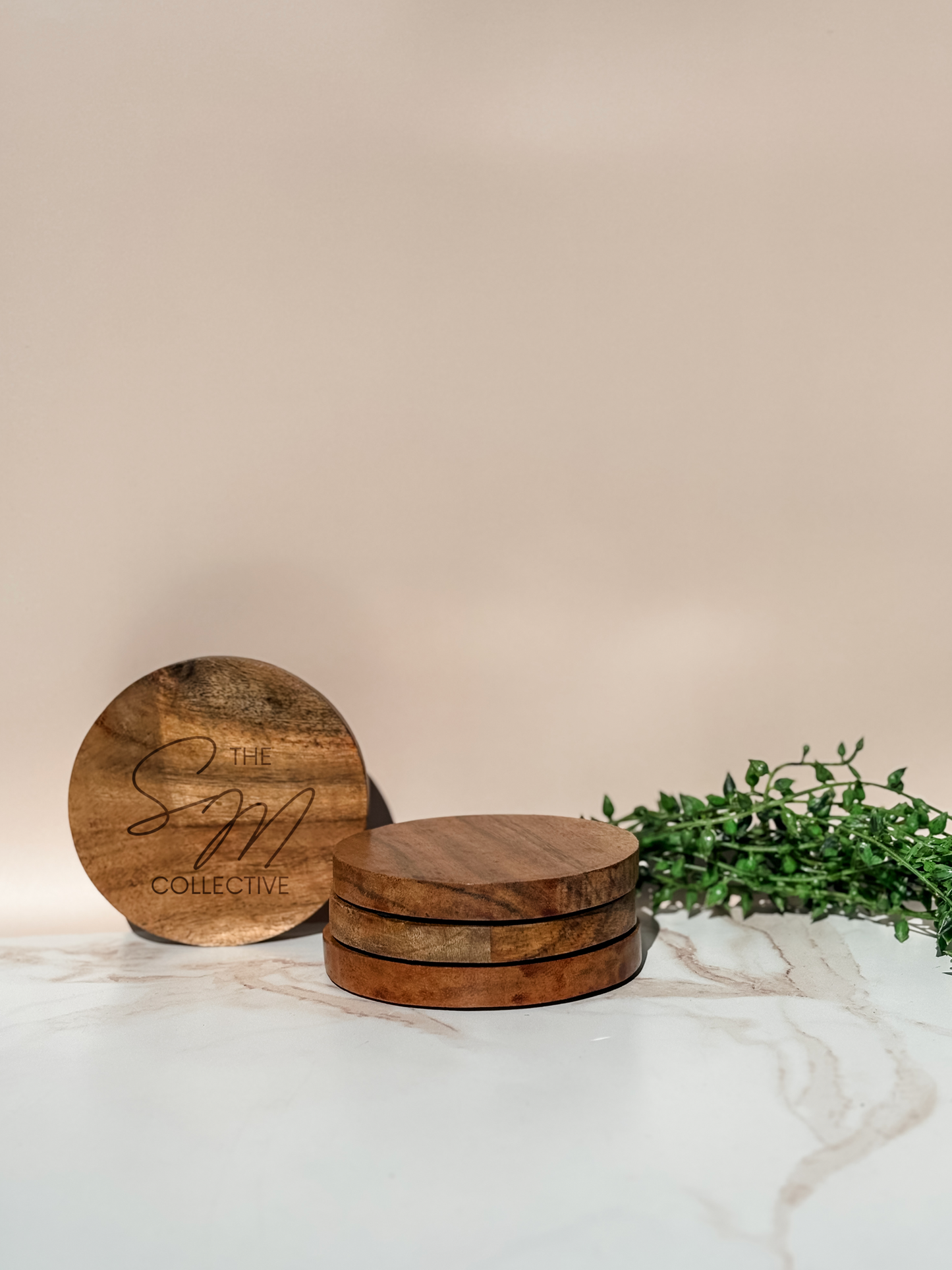 Logo - Acacia Wood Coasters (Set of 4)