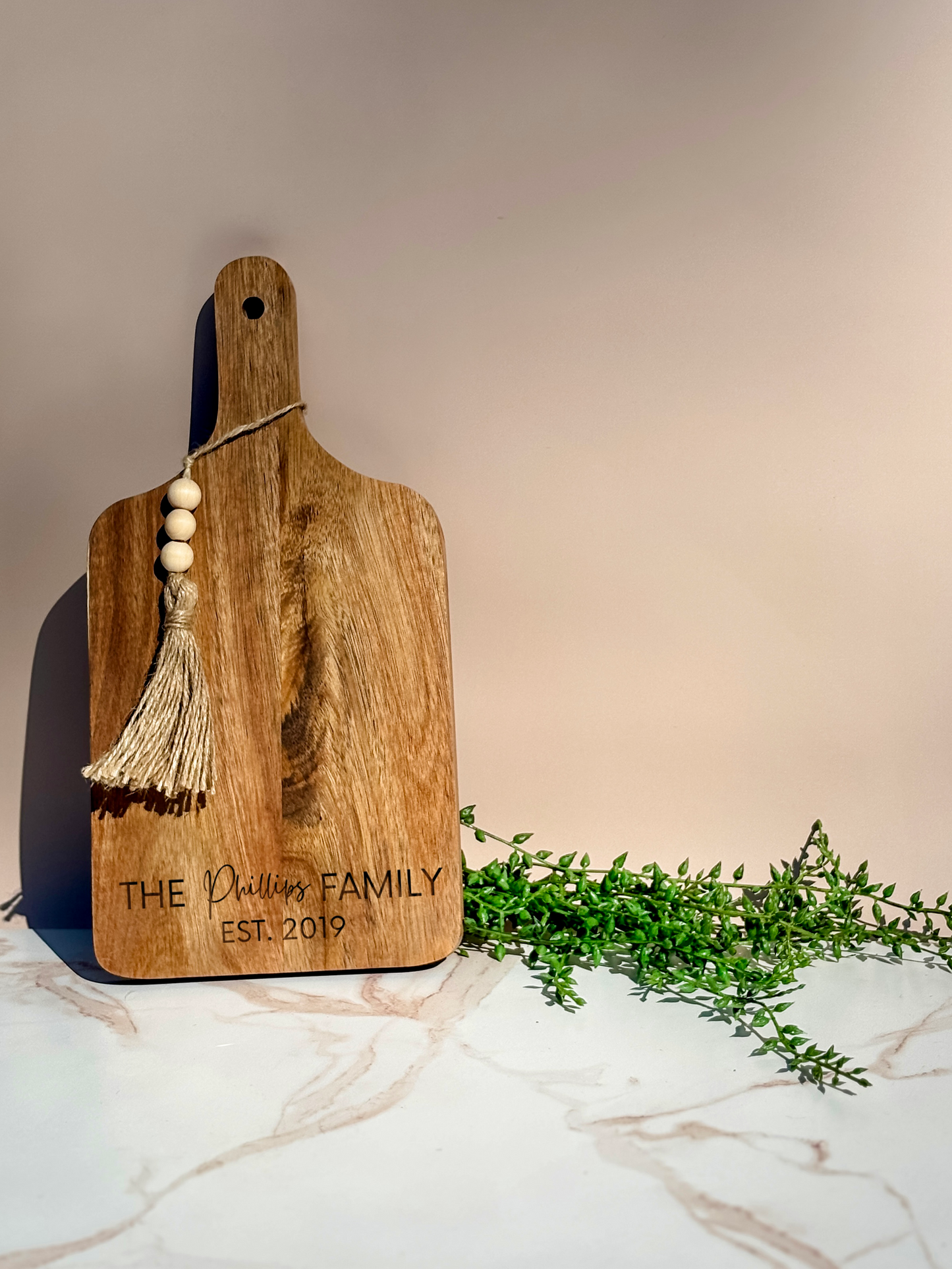 Name + EST Date - Acacia Wood Cutting Board - Small Cutting Board
